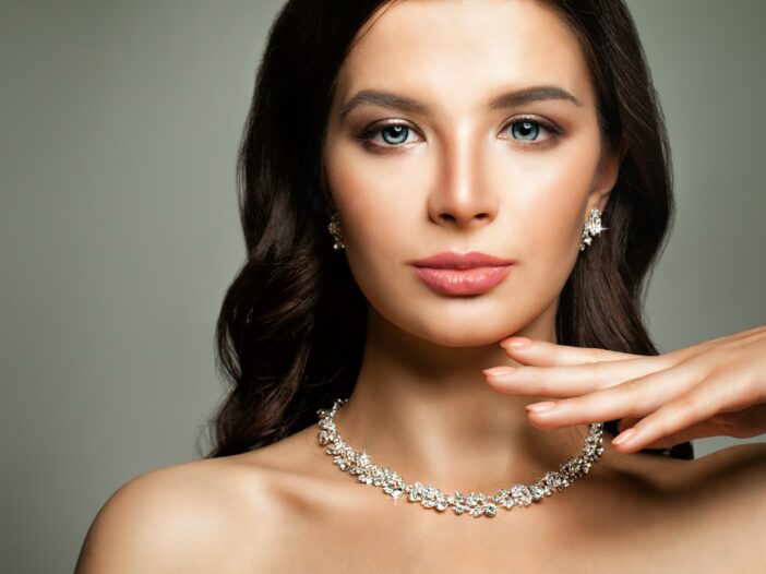 naszyjnik kaskadowy srebrny